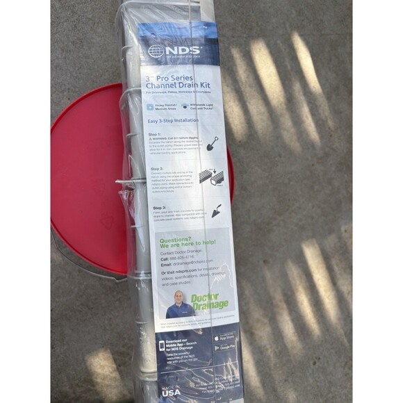 NDS 764 Pro Series 3" Channel Drain & Grate Kit Driveway Patio Walkway - Picture 4 of 8